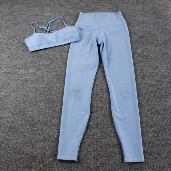 Alo Yoga Set Womens Small Airlift Intrigue Bra High Waist Leggings Blue Pilates - Picture 2 of 16